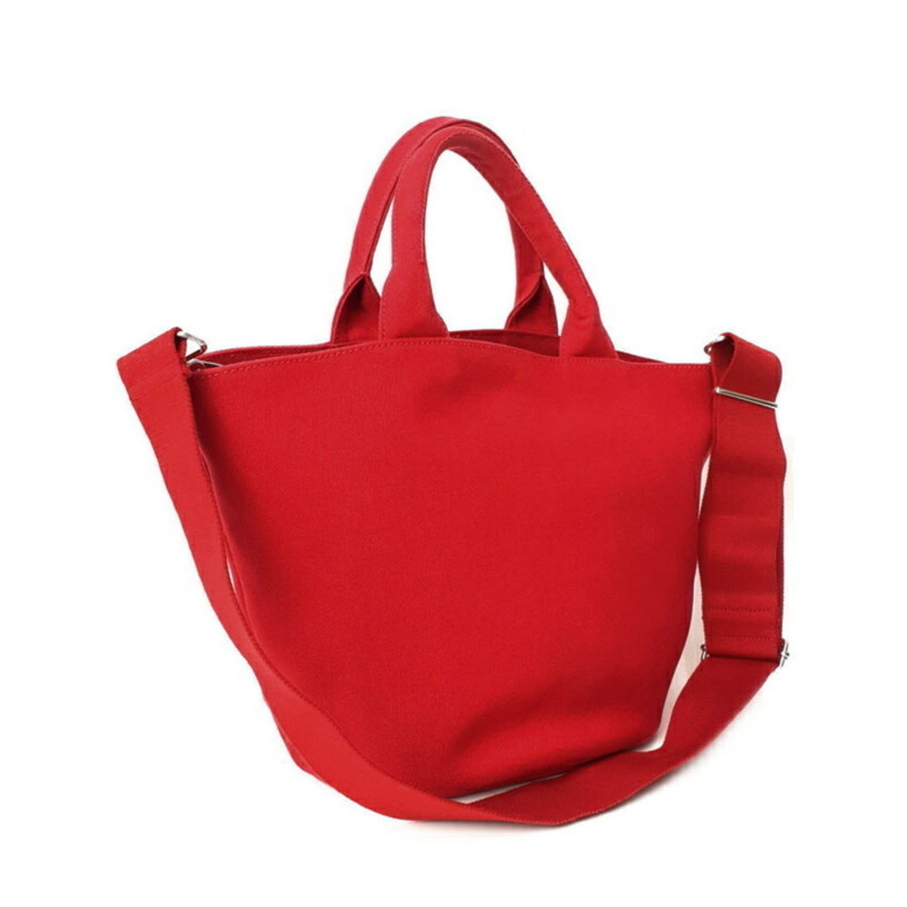 Prada Shopping Convertible Red Canapa canvas Logo 2way Tote